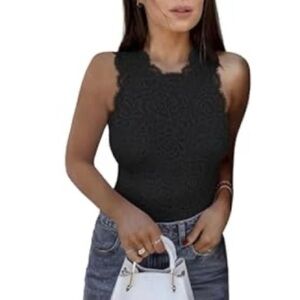 Elegant Black Lace Women's Bodysuit